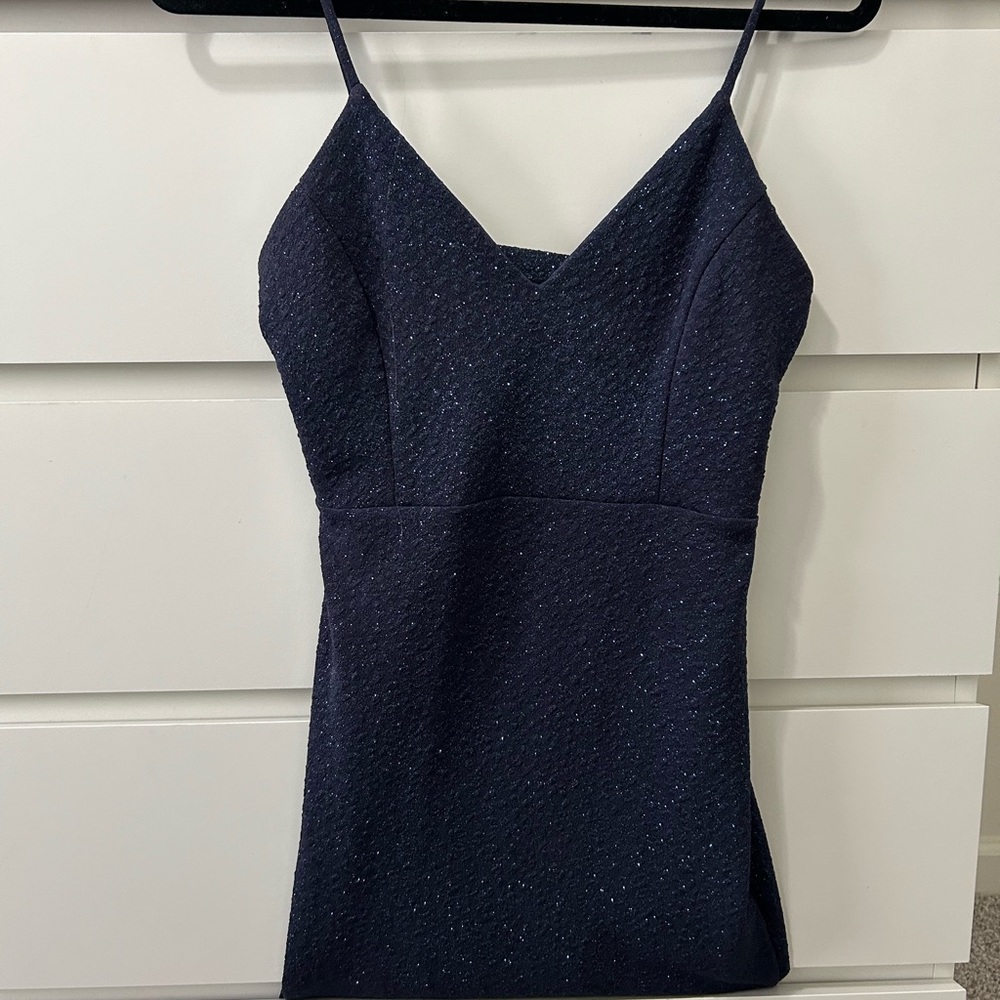 blue sparkly date party dress